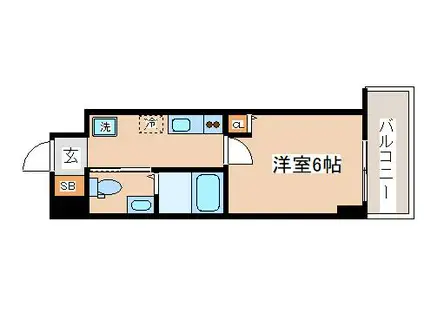 UーRO湊川公園前(1K/8階)の間取り写真