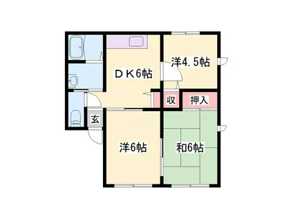 レトア網干I(3DK/1階)の間取り写真