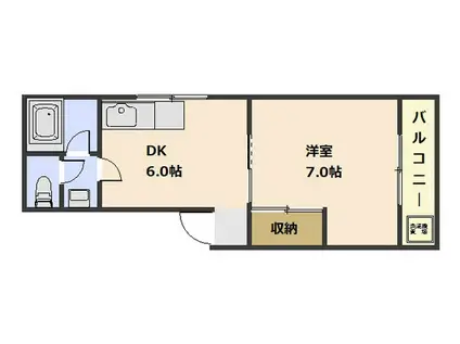山本マンション(1DK/4階)の間取り写真