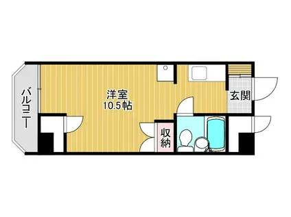 トーカンマンション医学町(ワンルーム/2階)の間取り写真