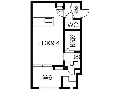 RAISIN(1LDK/3階)の間取り写真