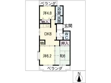 サンシャイン12(3DK/2階)の間取り写真