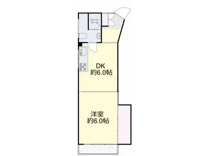 矢吹ビル(1DK/3階)の間取り写真