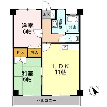MKコーポ(2LDK/2階)の間取り写真