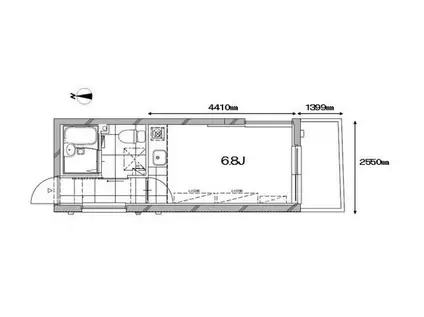 APARTMENT KURO武蔵小山II(ワンルーム/1階)の間取り写真