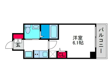 エステムコート難波ウエスト-SIDEIIIドームシティ(1K/3階)の間取り写真