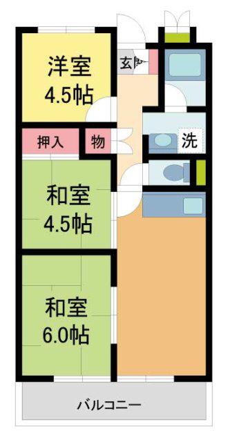 エム苦楽園(3LDK/3階)の間取り写真