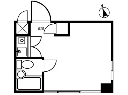 アルプスプラザ(ワンルーム/3階)の間取り写真