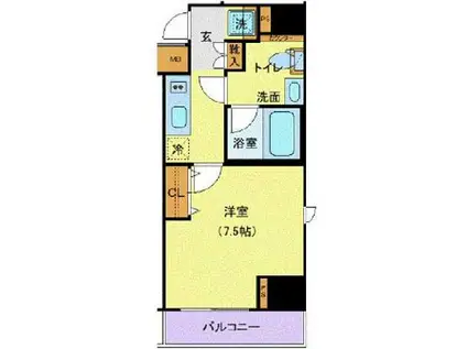 ジェノヴィア新宿中落合スカイガーデン(1K/9階)の間取り写真