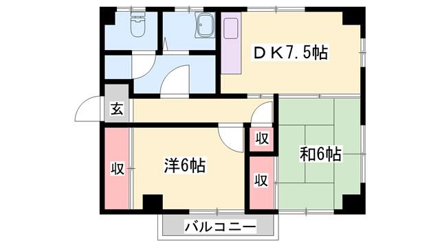 メゾンコクヨ(2DK/3階)の間取り写真