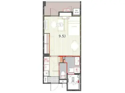 アントゥール薬院(1K/13階)の間取り写真