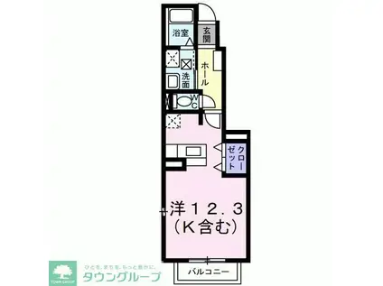 ピュア・レジェンド(ワンルーム/1階)の間取り写真