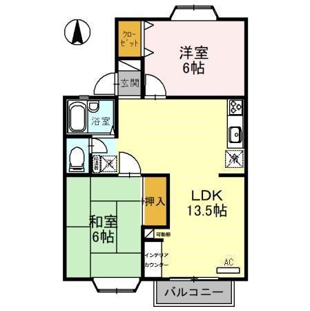 サニーフィールド(3DK/2階)の間取り写真