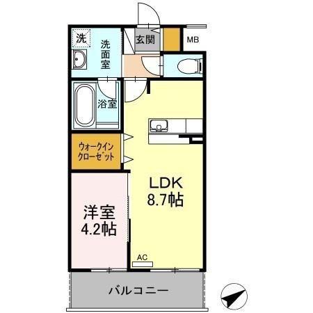 四季荘(1LDK/3階)の間取り写真