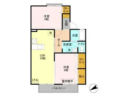 FOUNTAINI(2LDK/1階)の間取り写真