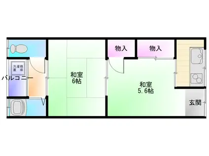 石田文化(2K/2階)の間取り写真