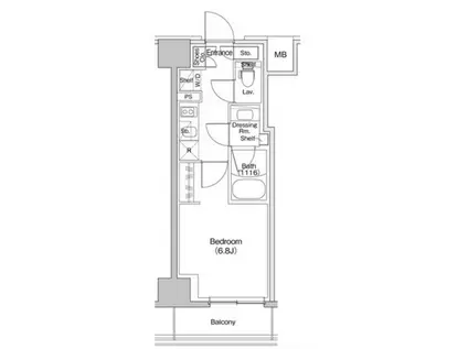 ザ・パークハビオ川口(1K/6階)の間取り写真