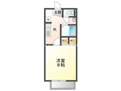 カーザセレーナ(1K/2階)の間取り写真