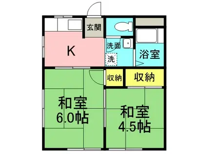 コーポ永井(2K/1階)の間取り写真