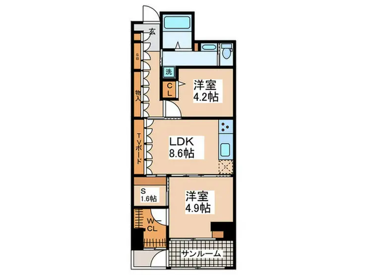 山王スカイマンション 12階階 間取り