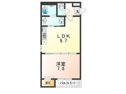 グランメゾンゆずり葉I番館(1LDK/2階)の間取り写真