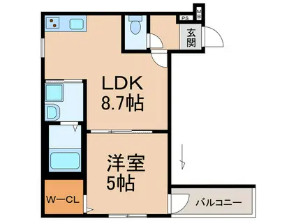 フジパレス北新金屋丁(1LDK/1階)の間取り写真