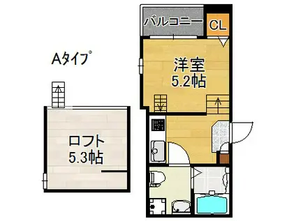 ハーモニーテラス住吉(1SK/1階)の間取り写真