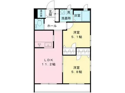 みゆきコート(2LDK/2階)の間取り写真