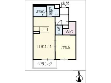 エバンジェリスト(1LDK/2階)の間取り写真