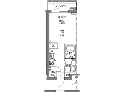 LALA NISHIAZABU(1K/1階)の間取り写真