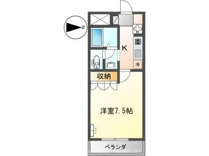 オレンジハウス・T(1K/2階)の間取り写真
