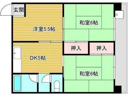 リノグランベル姫路(3DK/4階)の間取り写真