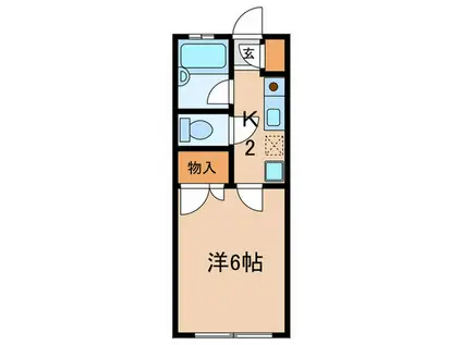 コパン奥沢(1K/2階)の間取り写真