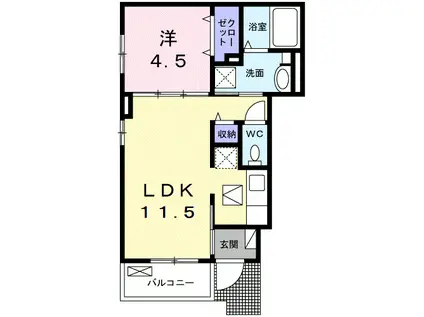 アーバンエステート和泉中央II(1LDK/1階)の間取り写真