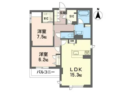 ラ・ルーム厚木町(2LDK/4階)の間取り写真