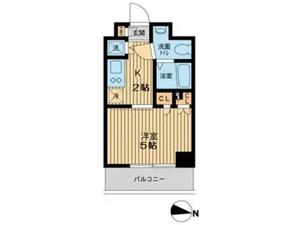 エスティメゾン武蔵小山(1K/4階)の間取り写真