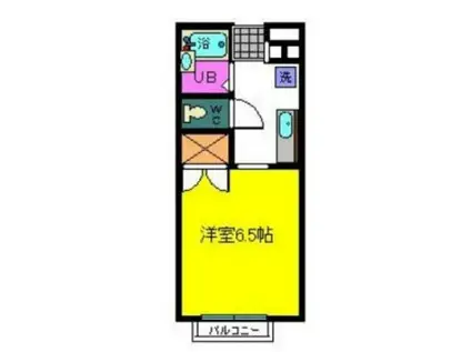 パーシモンコート(1K/2階)の間取り写真