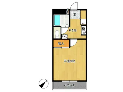 グレイスKOMI(1K/1階)の間取り写真