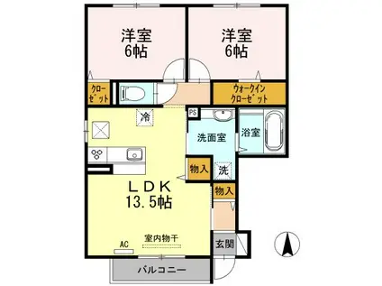セント レイ(2LDK/1階)の間取り写真