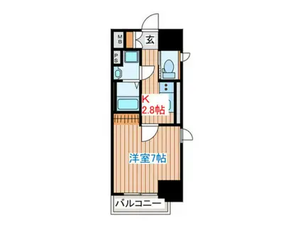 BRIGHTON イースト(1K/5階)の間取り写真