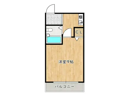 スタンドアップ羽曳野(1K/4階)の間取り写真