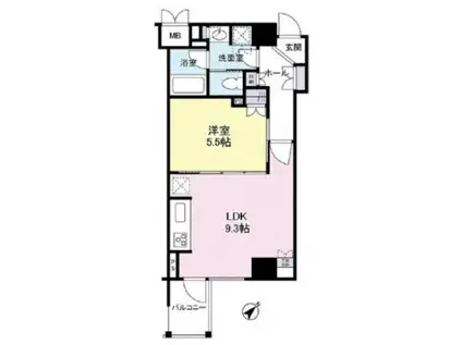 クオリア銀座(1LDK/2階)の間取り写真