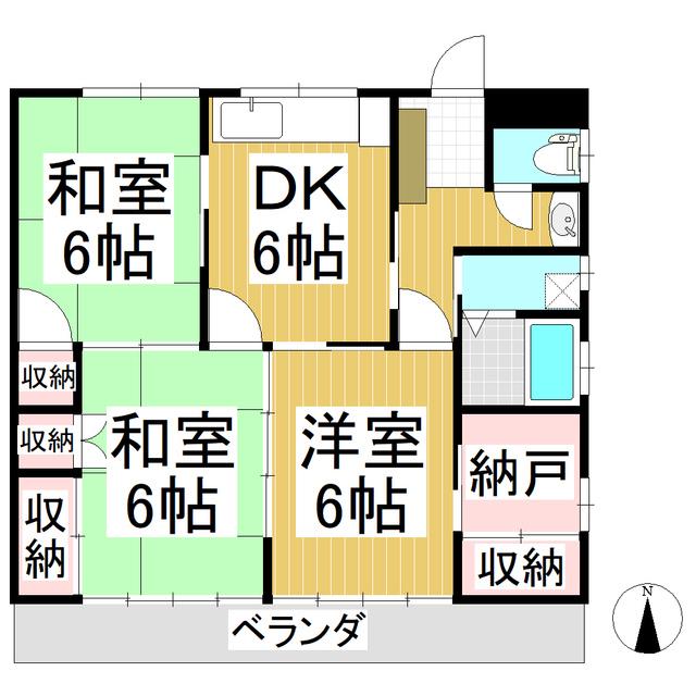 メゾン上原 A(3SDK/1階)の間取り写真