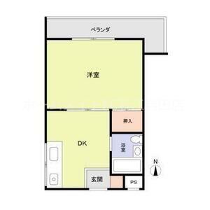 コーポ南野(1DK/1階)の間取り写真