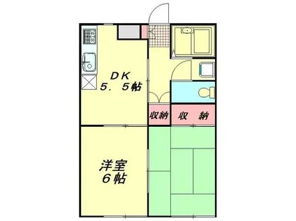 第2コヤノハイツ(2DK/1階)の間取り写真