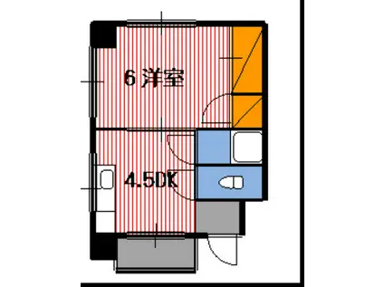 ハイツ古田(1K/3階)の間取り写真