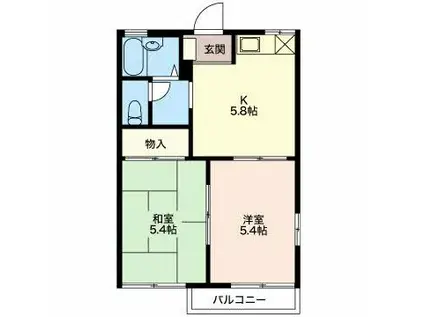 田村ハイツ(2K/2階)の間取り写真