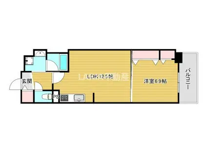 グランセジュール大国町(1LDK/2階)の間取り写真