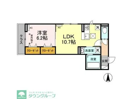 アネモネ元本郷(1LDK/2階)の間取り写真