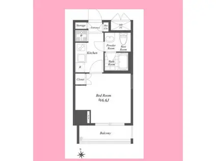 CONDE相模原(1K/8階)の間取り写真